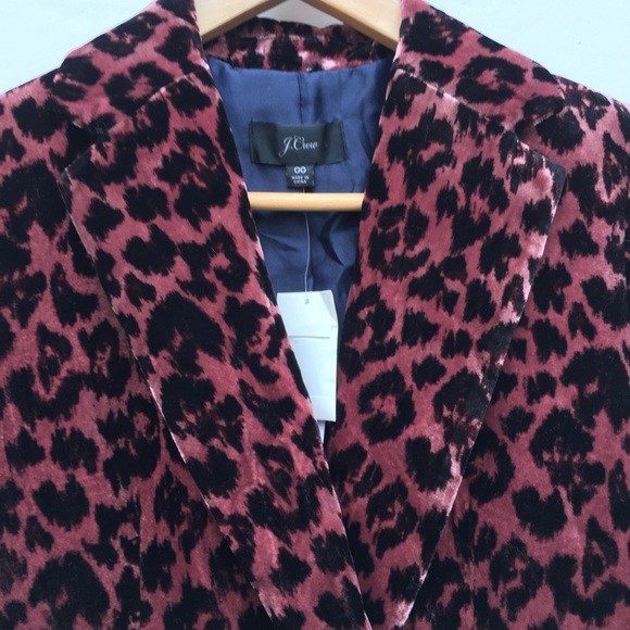 J Crew Leopard Velvet Double Breasted Blazer NEW - Picture 5 of 8